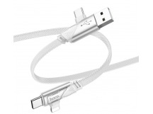 Кабель USB Multi 4в1 USB/Type-C - iP/Type-C HOCO U119 (PD 27W/60W (20V/3A), 120 см) серый