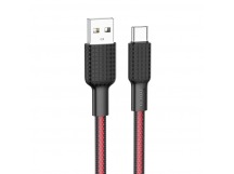 Кабель USB - Type-C HOCO X69 "Jaeger" (3А, 100см) черно-красный