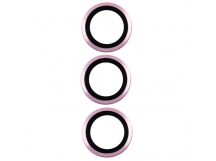 Защитное стекло линзы камеры для iPhone 15 Pro/15 Pro Max (комплект 3 шт.) Розовый