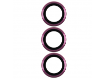 Защитное стекло линзы камеры для iPhone 15 Pro/15 Pro Max (комплект 3 шт.) Темно-красный