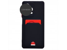 Чехол силиконовый Xiaomi Redmi 12C матовый цветной с визитницей черный