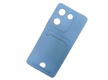 Чехол силиконовый Tecno Camon 20/20 Pro матовый цветной с визитницей голубой