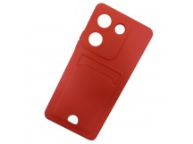 Чехол силиконовый Tecno Camon 20/20 Pro матовый цветной с визитницей красный