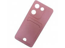 Чехол силиконовый Tecno Camon 20/20 Pro матовый цветной с визитницей розовый