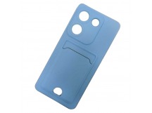 Чехол силиконовый Tecno Camon 20/20 Pro матовый цветной с визитницей голубой