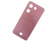 Чехол силиконовый Tecno Camon 20/20 Pro матовый цветной с визитницей розовый