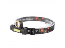 Фонарь SMARTBUY SBF-HL038 Аккумуляторный налобный, 3 Вт LED+ 3 Вт COB черный