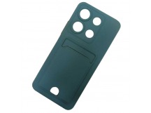 Чехол силиконовый Infinix Note 30i матовый цветной с визитницей темно-зеленый