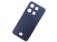 Чехол силиконовый Infinix Note 30i матовый цветной с визитницей темно-синий