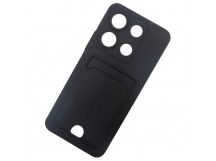 Чехол силиконовый Infinix Note 30i матовый цветной с визитницей черный