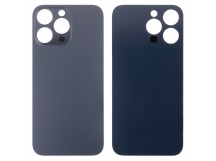 Задняя крышка для iPhone 14 Pro Max (A2895) Черный (стекло, монолит, широкий вырез под камеру, логотип) - Премиум