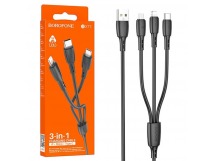 USB кабель 3в1 (Lightning, microUSB, Type-C) 1,0м, белый BX71 "Borofone"