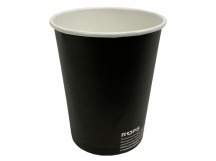 Стакан бумажный кофейный 250мл 80мм черный биоразлагаемый 1/50/1000шт 