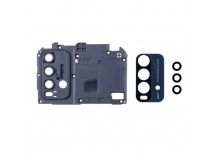 Стекло камеры для Xiaomi Redmi 9T (M2010J19SY) (комплект 3 шт.) в сборе с рамкой Черный