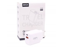 Сетевой адаптер питания MEGA A+C 20W (белый)
