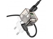 Адаптер сетевой Borofone BA80A + Кабель Type-C - Type-C (белый)