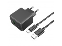 СЗУ с выходом USB Hoco CS12A (18W/QC3.0/1USB/Кабель Type-C) черное
