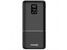 Внешний аккумулятор 20000 mAh FUMIKO PB11 (USB1A/USB2.1A/PD/input Micro/Type-С/дисплей) черный