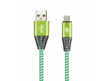 Кабель Micro USB Smartbuy нейлон (Длинный штекер/1m) зеленый (iK-12n)