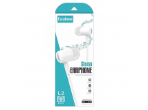Наушники Earphone L2 (белые) [21.11], шт