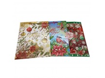 Пакет бумажный с ручками 26х13х32 из ламинированной бумаги Новый Год