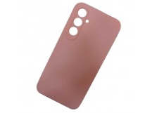 Чехол силиконовый Samsung A54 матовый с защитой камеры розовый