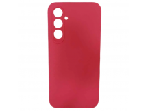 Чехол силиконовый Samsung A54 матовый с защитой камеры фуксия