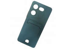 Чехол силиконовый Tecno Pova 5 Pro матовый цветной с визитницей темно-зеленый