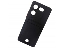 Чехол силиконовый Tecno Pova 5 Pro матовый цветной с визитницей черный