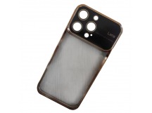 Чехол силиконовый iPhone 13 Pro глянцевый с защитным проемом золотой