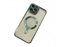 Чехол силиконовый iPhone 13 Pro цветная окантовка с Magsafe зеленый