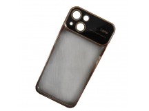 Чехол силиконовый iPhone 15 глянцевый с защитным проемом золотой