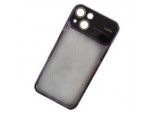 Чехол силиконовый iPhone 15 глянцевый с защитным проемом фиолетовый