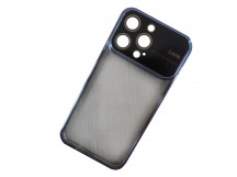 Чехол силиконовый iPhone 15 Pro Max глянцевый с защитным проемом голубой