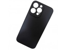 Чехол силиконовый iPhone 15 Pro Max матовый с защитой камеры черный