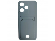 Чехол силиконовый Infinix HOT 30i матовый цветной с визитницей серый