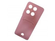 Чехол силиконовый Infinix Note 30 матовый цветной с визитницей розовый