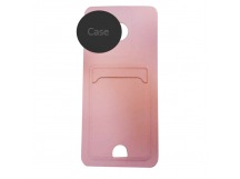 Чехол силиконовый Samsung A05s матовый цветной с визитницей розовый