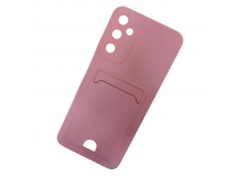 Чехол силиконовый Samsung A05s матовый цветной с визитницей розовый