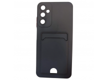 Чехол силиконовый Samsung A05s матовый цветной с визитницей черный