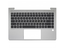 Топ-панель для HP ProBook 640 G8 серебряная (для моделей со сканером отпечатка)