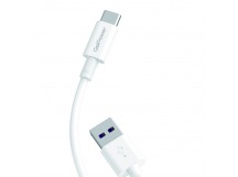 USB кабель шт.USB (A) - шт.Type-C 1м, 5,4A, силикон, белый GP12T "GoPower"