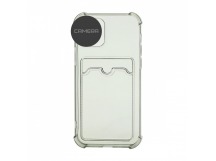 Чехол с кармашком противоударный для Tecno Spark 10 Pro прозрачный (009) черный