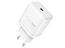 Сетевое зарядное устройство WUW C160 Type-C (GaN 25W PD+PPS) для iPhone и Samsung Белый