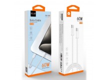 Кабель Type-C - Type-C WUW X200 1.0m PD+PPS 60W (для iPhone 15 и Samsung/Huawei) Нейлон Белый