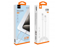 Кабель Type-C - Type-C WUW X200 1.0m PD+PPS 60W (для iPhone 15 и Samsung/Huawei) Нейлон Белый