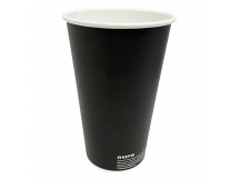 Стакан бумажный кофейный 450мл 90мм черный биоразлагаемый 1/50/1000шт 