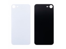 Задняя крышка для iPhone SE 2020 (A2296) Белый (стекло, монолит, широкий вырез под камеру, логотип) - Премиум