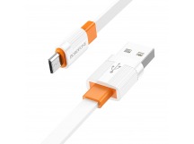 Кабель USB - micro USB Borofone BX89 100см 2,4A (white/orange) (217509)