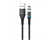 Кабель USB - Apple lightning Borofone BU16 Skill (повр. уп) магнитный 120см 2,4A  (black) (223328)